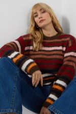 Autumn Days Fluffy Striped Jumper - Image 3