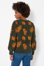 Autumn Florals Fluffy V-Neck Jumper - Image 5