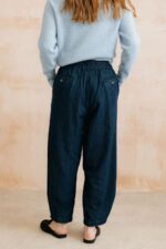 Ayla Plain Linen Denim Trousers - Image 3