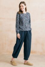 Ayla Plain Linen Denim Trousers - Image 2