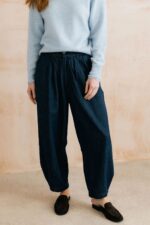 Ayla Plain Linen Denim Trousers - Image 4