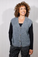 Boucle Button Lana Wool Tank Top - Image 2