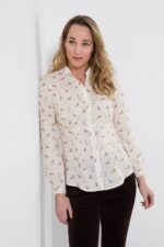 Button Through Dog Print Shirt