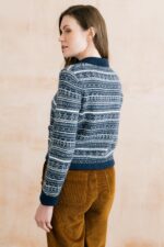 Chestnut Knitted Fair Isle Jacket - Image 3
