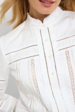 Florence Frill Collared Blouse with Balloon Sleeve - Image 2