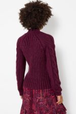 Freya Cable Knit High Neck Jumper - Image 4