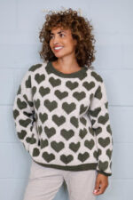 Heart Print Wool Mix Jumper - Image 2