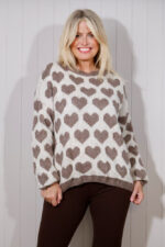 Heart Print Wool Mix Jumper