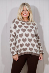 Heart Print Wool Mix Jumper