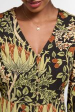 Imogen Printed V neck Button Through Blouse - Image 3