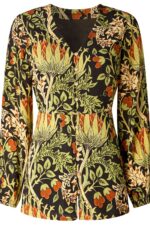 Imogen Printed V neck Button Through Blouse - Image 5