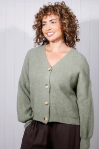 Lana Wool Knit Button Up Cardigan