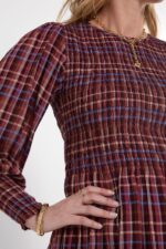 Matilda Checked Blouse with Sheered Body and Balloon Sleeve - Image 2