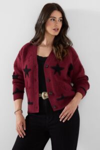 Stunning Star V-Neck Cardigan