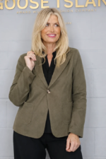 Suede Look Button Blazer - Image 4