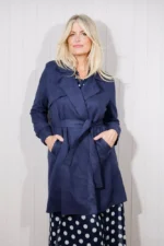 Suede Look Long Lapel Jacket
