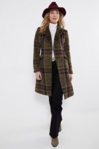 Tessa Asymmetric Check Coat