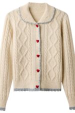 Tiah Collared Cable Knit Cardigan - Image 4