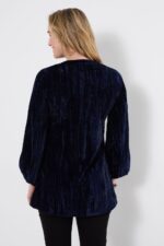 Velvet Tunic Top with Embroidery and Tassel Detail - Image 3