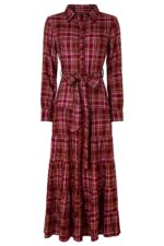 Willow Check Button Through Maxi Dress - Image 5
