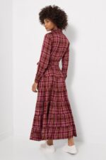 Willow Check Button Through Maxi Dress - Image 4