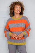Woollen Striped Tri Colour Jumper